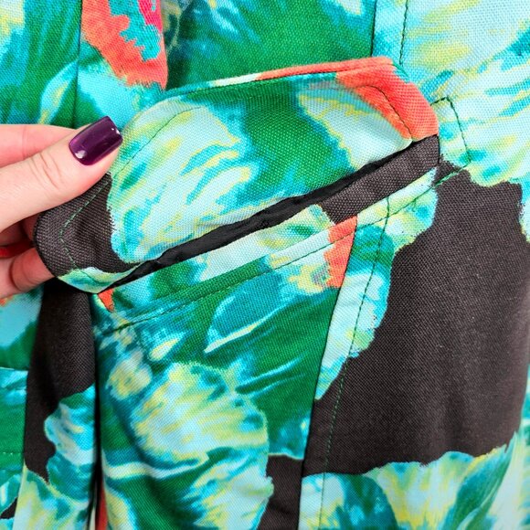 Banana Republic | Floral Double-Breasted Trench Coat | Size M - Picture 8 of 10